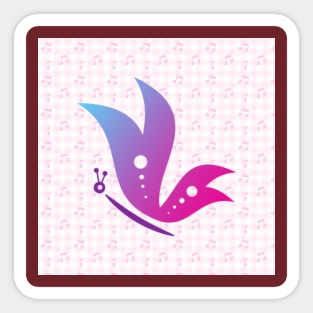 Pink butterfly Sticker